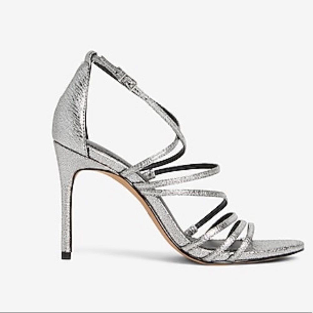 Metallic Strappy Heeled Sandals